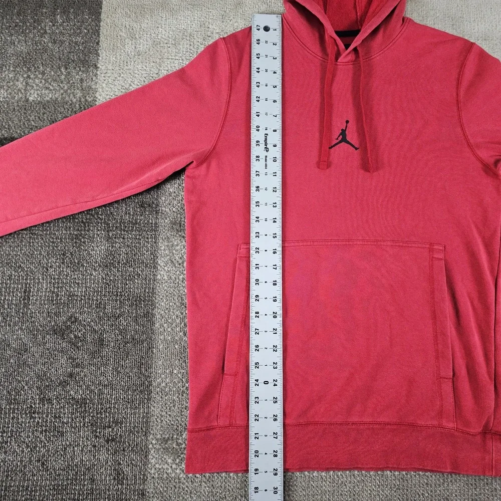 Nike Air Jordan Hoodie Men's S Red Fleece Pullover Center Logo Long‎ Sleeve